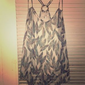 High low feather racer back